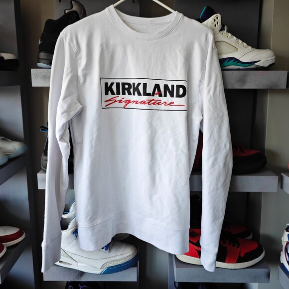 Kirkland Signature WHITE Unisex Pullover Crewneck Sweater - Picture 1 of 2